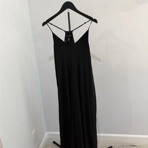 Victoria's Secret Black Maxi Slip Dress with Racerback Straps